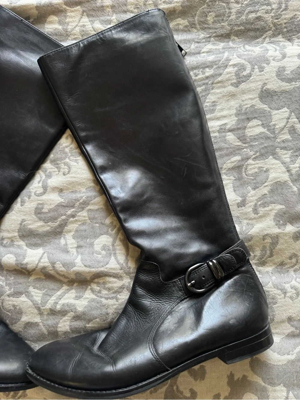 Via Spiga Black Women's Leather Knee-High Boots